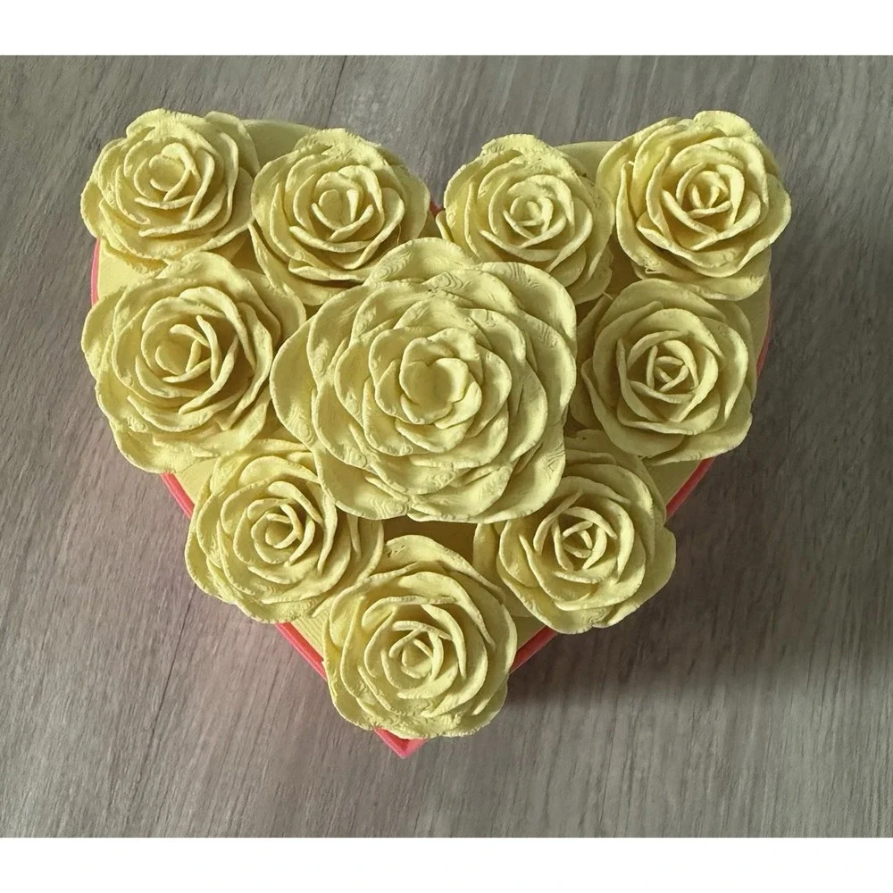 Roses Heart Container Valentine's Day 3D‎ printed jewelry box gift